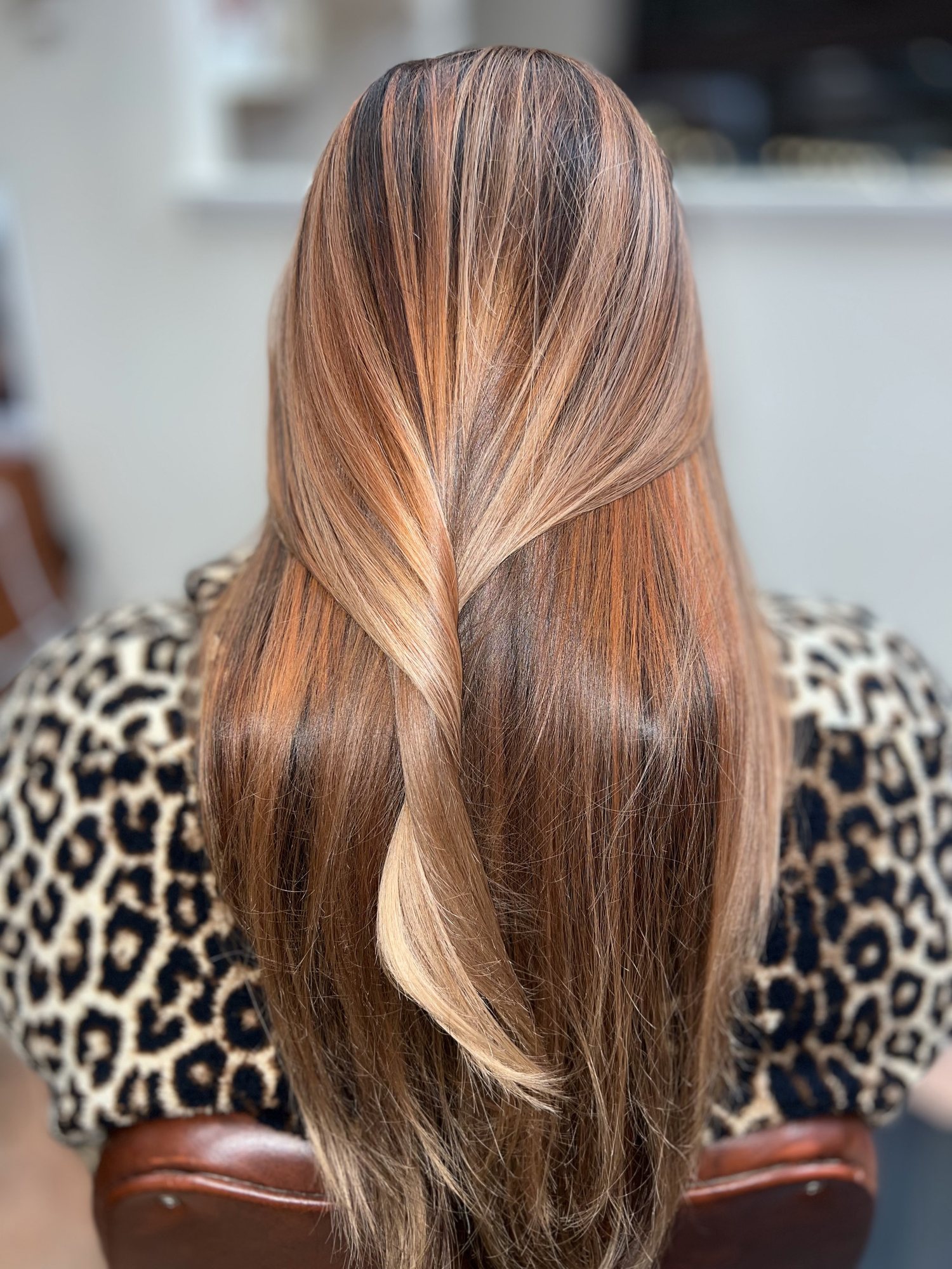 Copper and blonde highlight blend by Rachelle LaNae